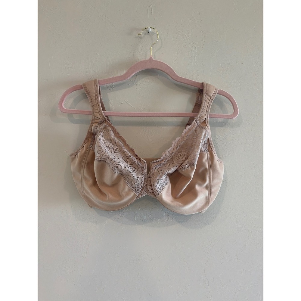 Glamorise 1240 MagicLift Full Figure Support Lace Bra Nude Beige 36G